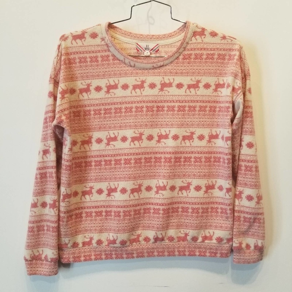 Pink Rose Reindeer Sweater‎ Size M